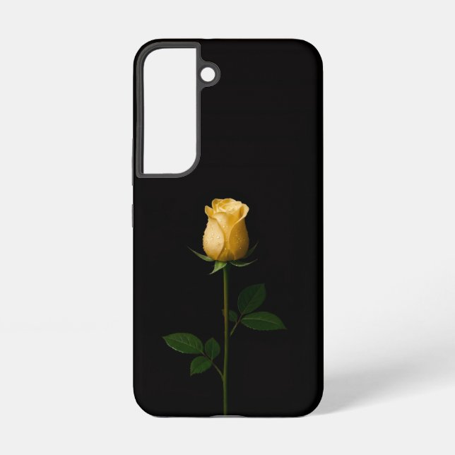 Black 4 Luxe Galaxy S22 Case, Sunlit Yellow Rose Samsung Galaxy Case (Back)