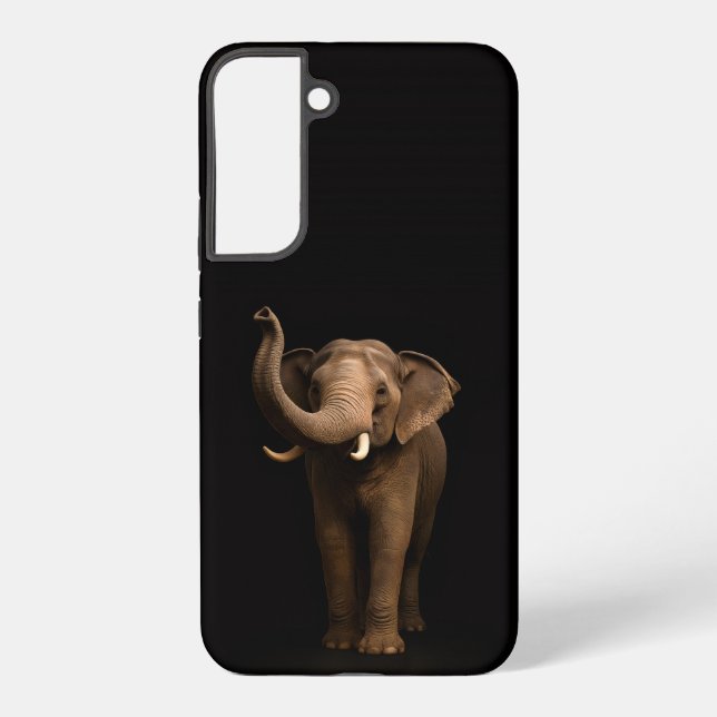 Black 4 Luxe Galaxy S22 Plus, Mighty Elephant Samsung Galaxy Case (Back)