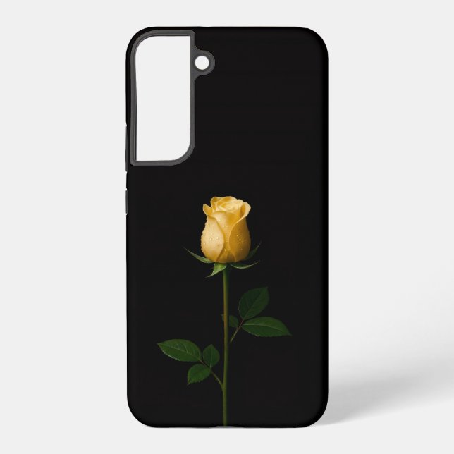 Black 4 Luxe Galaxy S22 Plus, Sunlit Yellow Rose Samsung Galaxy Case (Back)