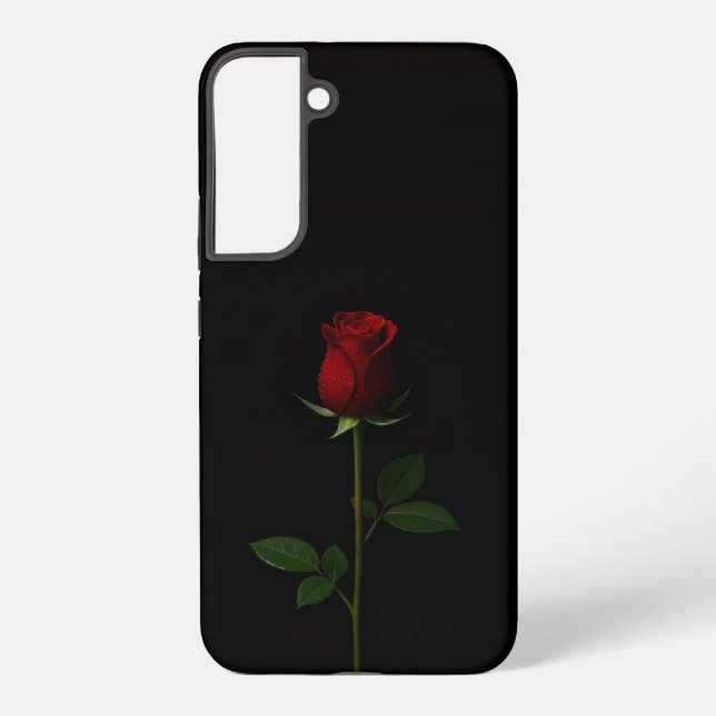 Black 4 Luxe Galaxy S22 Plus, Velvet Red Rose Samsung Galaxy Case (Back)
