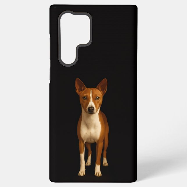 Black 4 Luxe Galaxy S22 Ultra, Classy Basenji Dog Samsung Galaxy Case (Back)