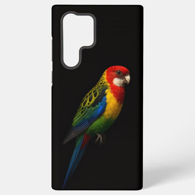 Black 4 Luxe Galaxy S22 Ultra, Eastern Rosella Samsung Galaxy Case (Back)