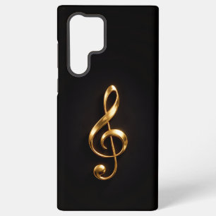 Black 4 Luxe Galaxy S22 Ultra, Golden Treble Clef Samsung Galaxy S22 Ultra Case