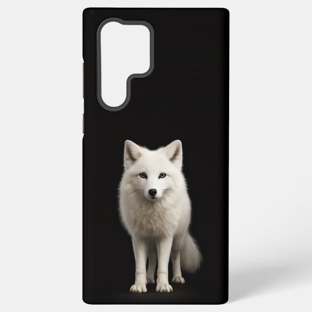 Black 4 Luxe Galaxy S22 Ultra, Ivory Arctic Fox Samsung Galaxy Case (Back)