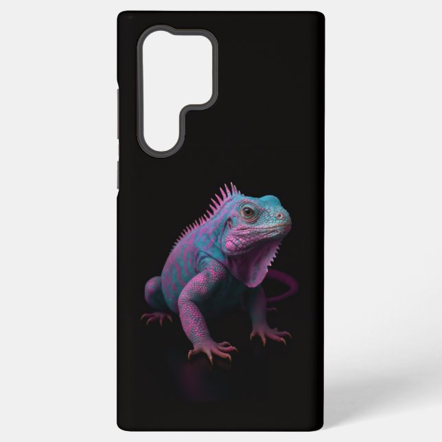 Black 4 Luxe Galaxy S22 Ultra, Pink Iguana Samsung Galaxy Case (Back)