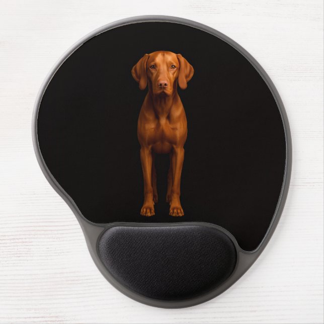 Black 4 Luxe Gel Mousepad, Agile Vizsla Dog Gel Mouse Pad (Front)