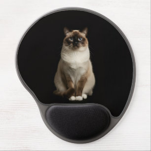 Black 4 Luxe Gel Mousepad, Birmanese Cat Gel Mouse Pad