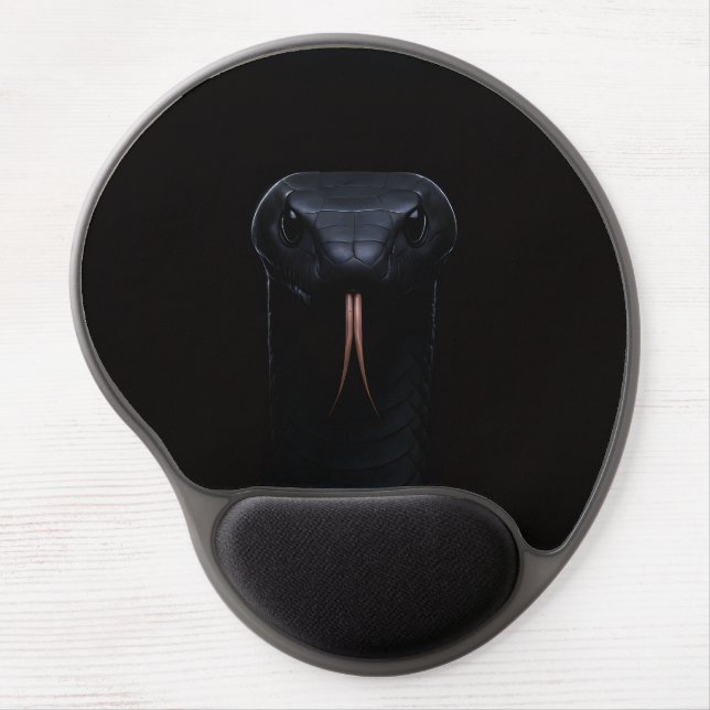 Black 4 Luxe Gel Mousepad, Black Mamba Snake Gel Mouse Pad (Front)