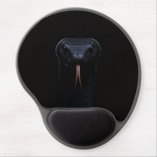 Black 4 Luxe Gel Mousepad, Black Mamba Snake Mouse Pad