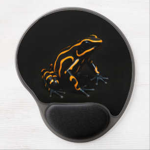 Black 4 Luxe Gel Mousepad, Black Orange Frog Mouse Pad