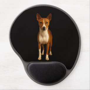 Black 4 Luxe Gel Mousepad, Classy Basenji Dog Mouse Pad