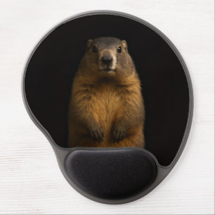Black 4 Luxe Gel Mousepad, Fluffy Marmot Mouse Pad