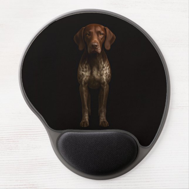 Black 4 Luxe Gel Mousepad, German Pointer Dog Mouse Pad (Front)