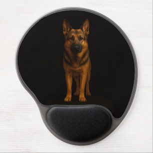 Black 4 Luxe Gel Mousepad, German Shepherd Dog Gel Mouse Pad