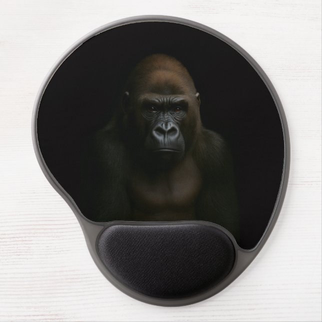 Black 4 Luxe Gel Mousepad, Gorilla Mouse Pad (Front)