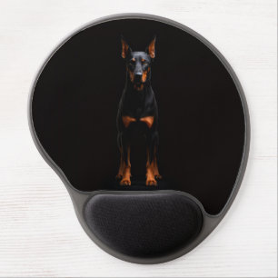 Black 4 Luxe Gel Mousepad, Guardian Doberman Dog Gel Mouse Pad