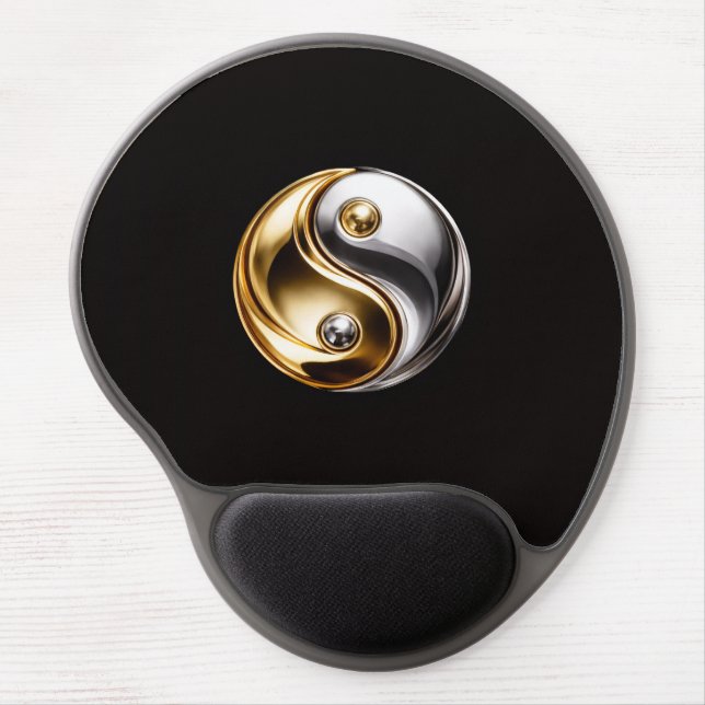 Black 4 Luxe Gel Mousepad, Harmony Yin Yang Gel Mouse Pad (Front)