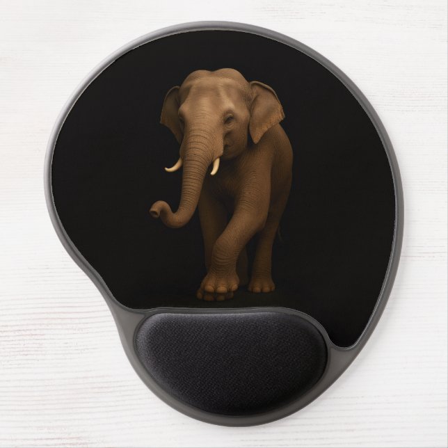 Black 4 Luxe Gel Mousepad, Indian Elephant Mouse Pad (Front)