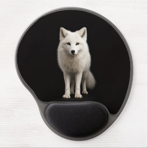 Black 4 Luxe Gel Mousepad, Ivory Arctic Fox Gel Mouse Pad