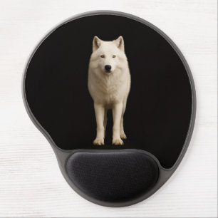 Black 4 Luxe Gel Mousepad, Ivory Arctic Wolf Mouse Pad