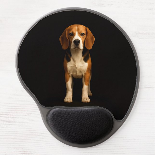 Black 4 Luxe Gel Mousepad, Kind Beagle Gel Mouse Pad (Front)