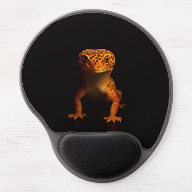 Black 4 Luxe Gel Mousepad, Leopard Gecko Mouse Pad (Front)