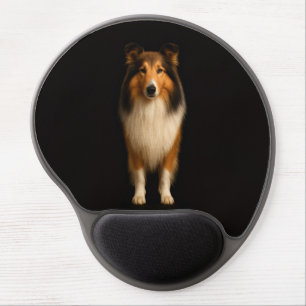 Black 4 Luxe Gel Mousepad, Loyal Collie Dog Mouse Pad