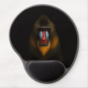 Black 4 Luxe Gel Mousepad, Mandrill Monkey Gel Mouse Pad