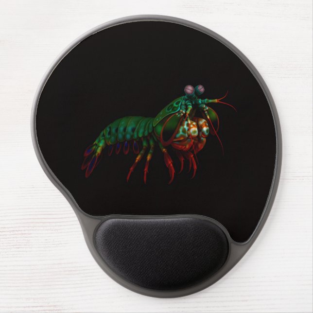 Black 4 Luxe Gel Mousepad, Mantis Shrimp Gel Mouse Pad (Front)