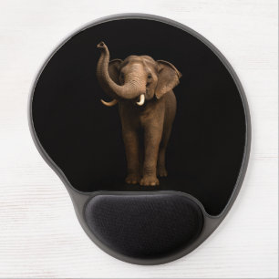 Black 4 Luxe Gel Mousepad, Mighty Elephant Mouse Pad