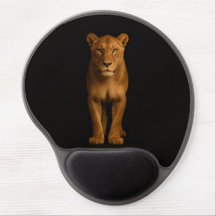 Black 4 Luxe Gel Mousepad, Noble Lioness Gel Mouse Pad