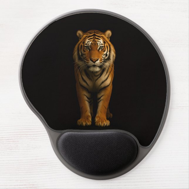 Black 4 Luxe Gel Mousepad, Noble Tiger  Gel Mouse Pad (Front)