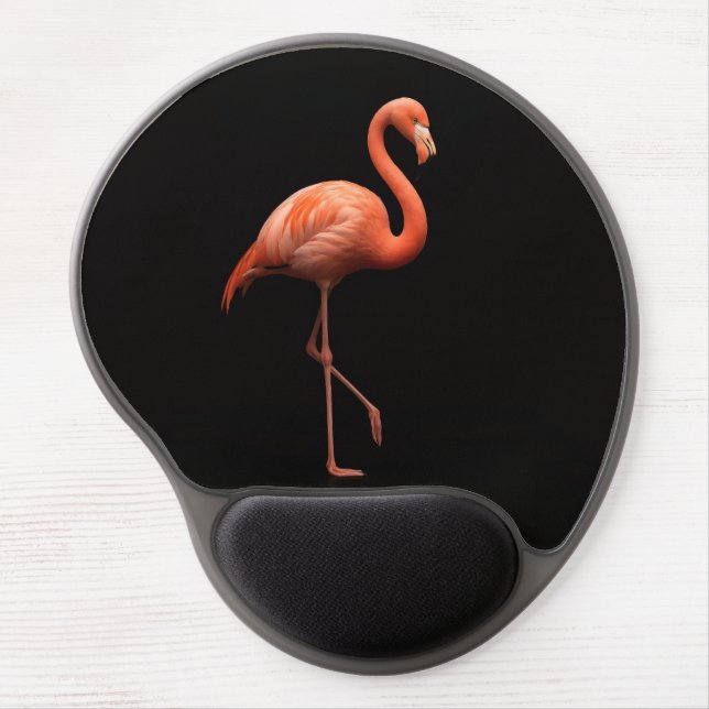 Black 4 Luxe Gel Mousepad, Pink Flamingo Gel Mouse Pad (Front)