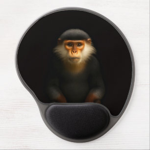 Black 4 Luxe Gel Mousepad, Red Douc Langur Mouse Pad