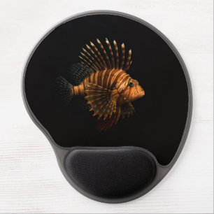 Black 4 Luxe Gel Mousepad, Red Lionfish Mouse Pad
