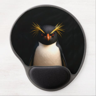 Black 4 Luxe Gel Mousepad, Rockhopper Penguin Mouse Pad