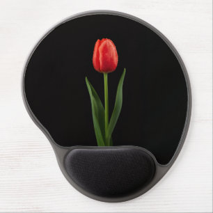 Black 4 Luxe Gel Mousepad, Ruby Red Tulip Gel Mouse Pad