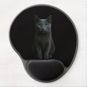 Black 4 Luxe Gel Mousepad, Russian Blue Cat Mouse Pad