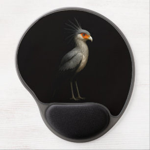 Black 4 Luxe Gel Mousepad, Secretarybird Mouse Pad