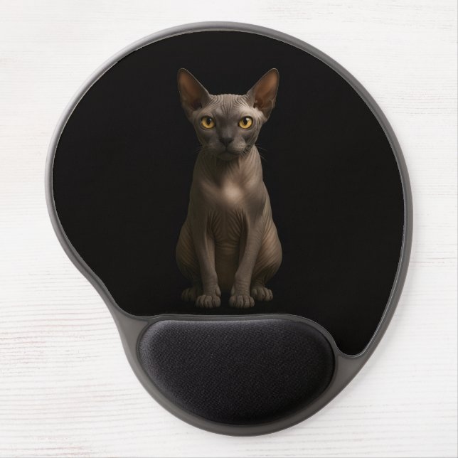 Black 4 Luxe Gel Mousepad, Sphynx Cat Gel Mouse Pad (Front)