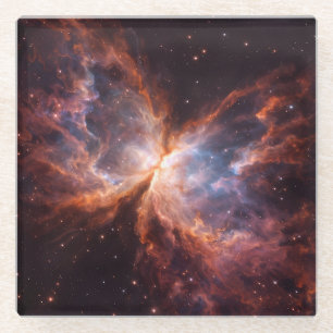 Black 4 Luxe Glass coaster, Butterfly Nebula Coaster