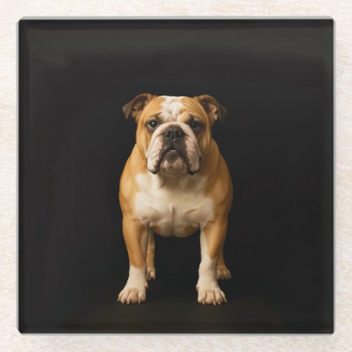 Black 4 Luxe Glass coaster, Stamina Bulldog Coaster