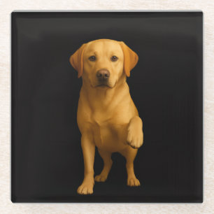 Black 4 Luxe Glass coaster, Tender Labrador Coaster