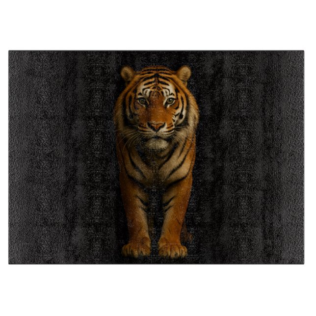 Black 4 Luxe Glass cutting board Noble Tiger (Front)