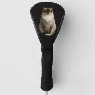 Black 4 Luxe Golf Driver Cover, Birmanese Cat Head Cover