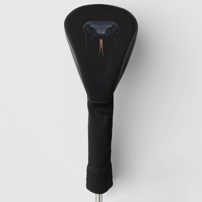 Black 4 Luxe Golf Driver Cover, Black Mamba Golf Head Cover (Front)