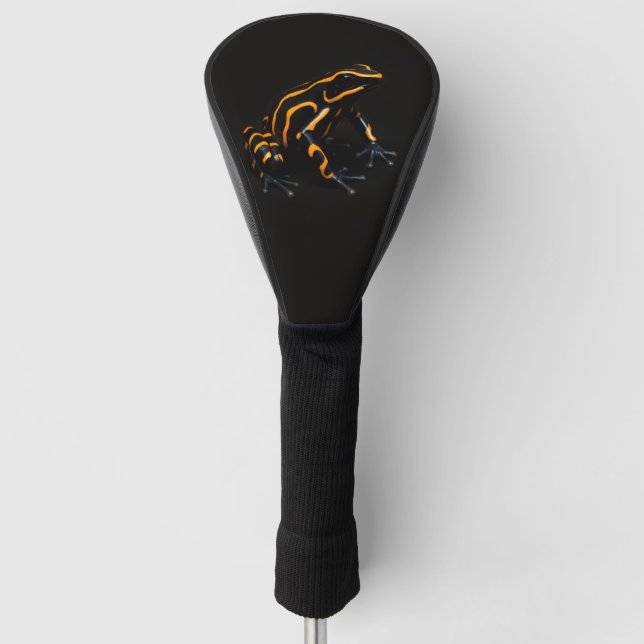 Black 4 Luxe Golf Driver Cover, Black Orange Frog Golf Head Cover (Front)
