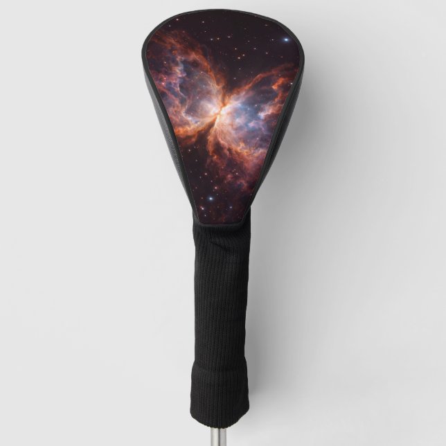 Black 4 Luxe Golf Driver Cover, Butterfly Nebula Golf Head Cover (Front)