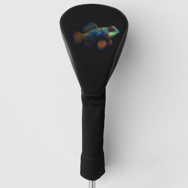 Black 4 Luxe Golf Driver Cover, Dragonet Mandarin Head Cover (Front)