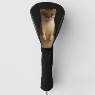 Black 4 Luxe Golf Driver Cover, Elegant Weasel Head Cover